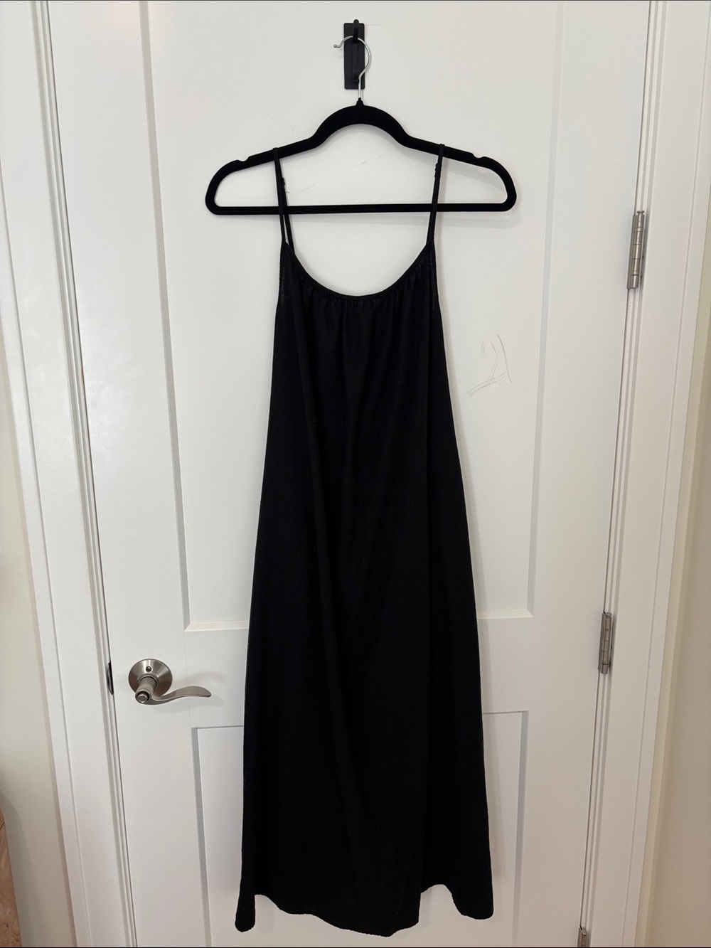 Aritzia black linen maxi dress